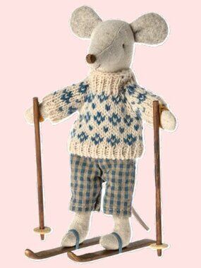 Maileg Winter Mouse with Ski Set - Dad  [BRAND NEW]